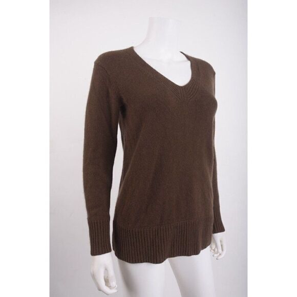 Vince Womens Cashmere Sweater V-Neck Pullover XXS Brown NWT - Picture 2 of 6